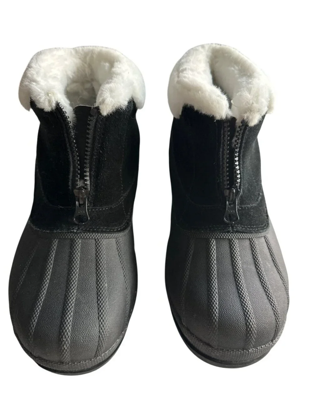 Propet Black Ankle Winter Boots Lumi Side Zip Faux Fur Lined Water-Resistant 8